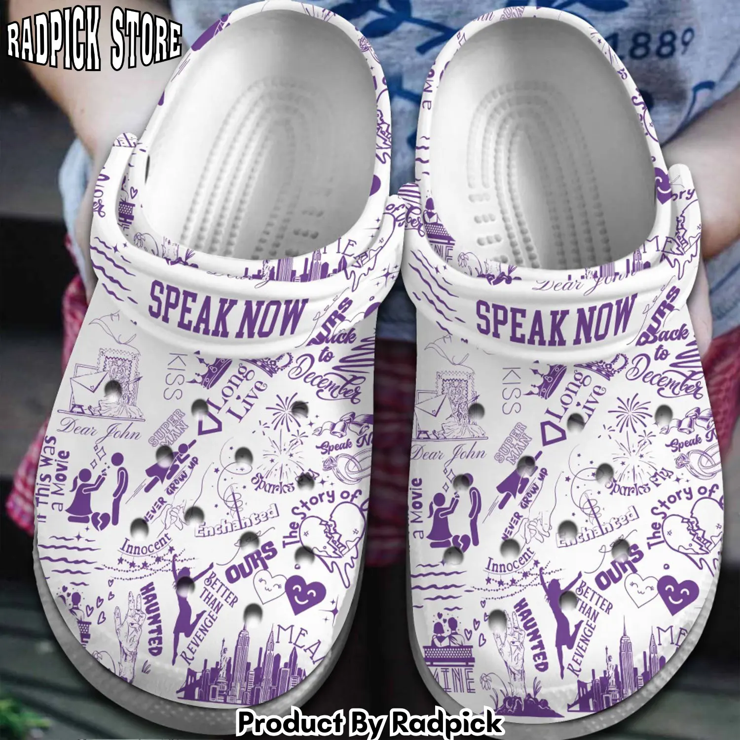 Radpick taylor swift music speak now clogs shoes comfortable for men women 4ak rp652864